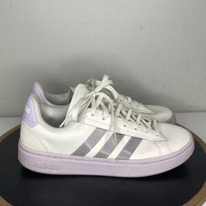 Adidas‎ Grand Court Base 2.0 Womens Size 9.5 White Glazed Lilac Purple Sneakers